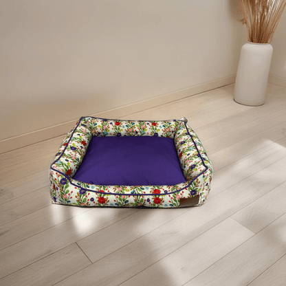 Thunder Tails Bloom Valley Lounger Dog Beds- Purple and Red - Thunder Tails