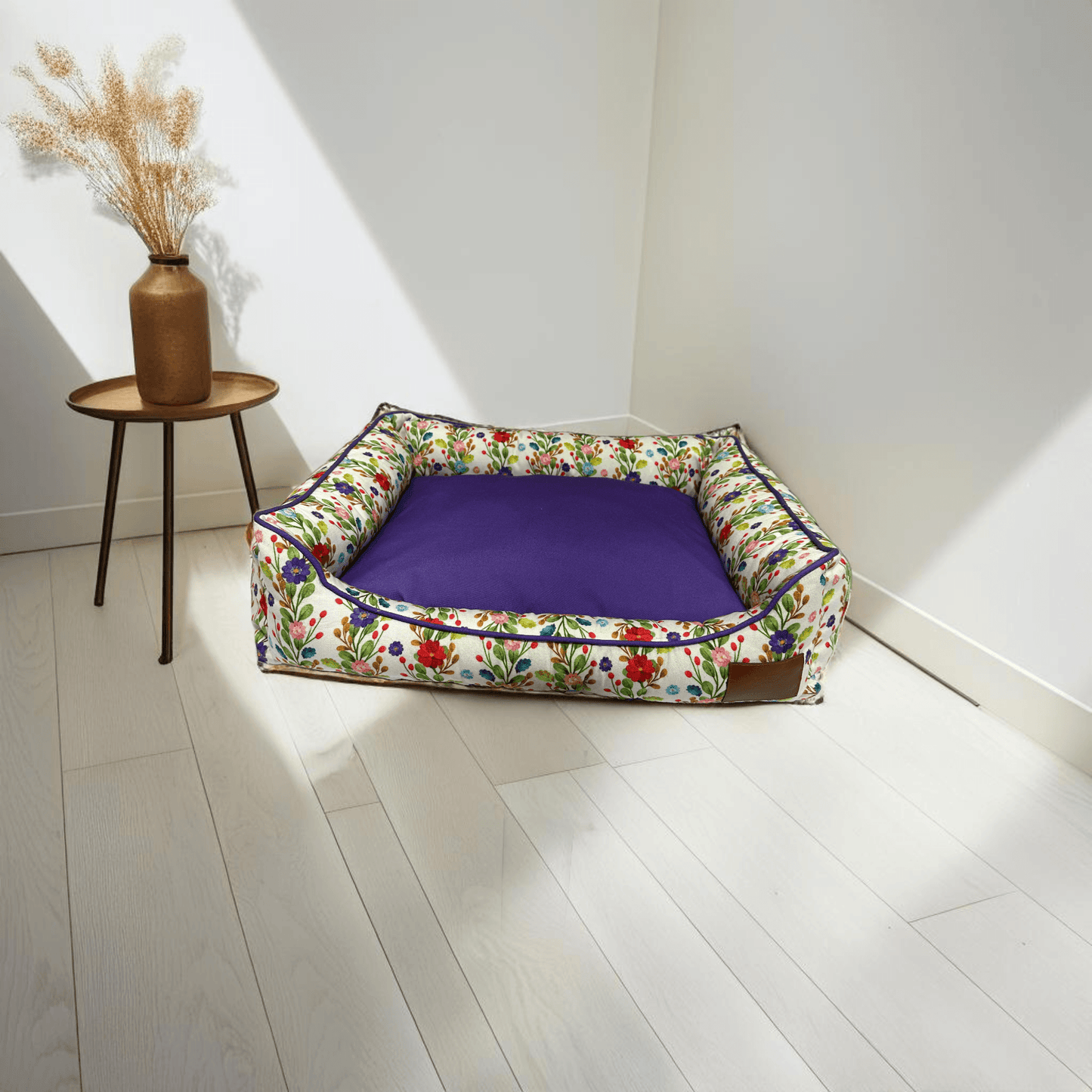 Thunder Tails Bloom Valley Lounger Dog Beds- Purple and Red - Thunder Tails