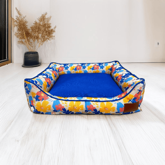 Thunder Tails Bloom Valley Lounger Dog Beds- Red, Yellow and Blue - Thunder Tails