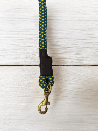 Thunder Tails Classic Rope Leash XL- Teal/Yellow - Thunder Tails