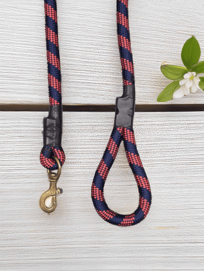 Thunder Tails Classic Rope Leash L- Red/Navy - Thunder Tails