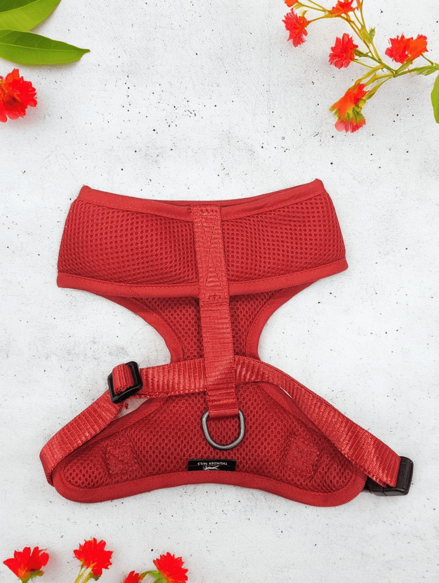 Thunder Tails Rain Or Shine Padded Mesh Harness- Red - Thunder Tails