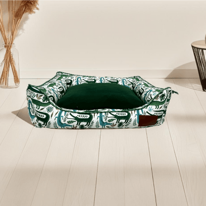 Thunder Tails Snuggle Safari Lounger Dog Beds- Crocodile - Thunder Tails